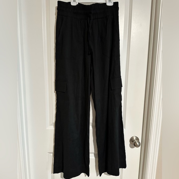SHORE Black CARGO LINEN PANT size Medium New with Tags!‎ - Picture 1 of 11
